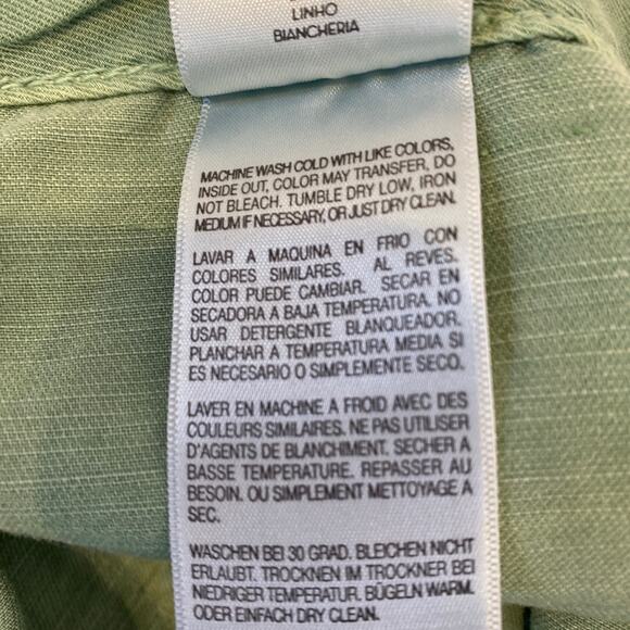 Mother The Shaker Chop Crop Hedge Green Pants Cotton Linen EUC Sz 27 - Picture 9 of 16